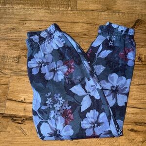 Women’s Floral Jogger Pants - Navy Blue